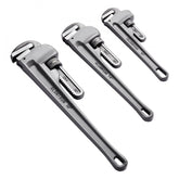 3PCS Aluminum Straight Pipe Wrench Set 10/14/18 in Plumbing Wrench CRV Jaw