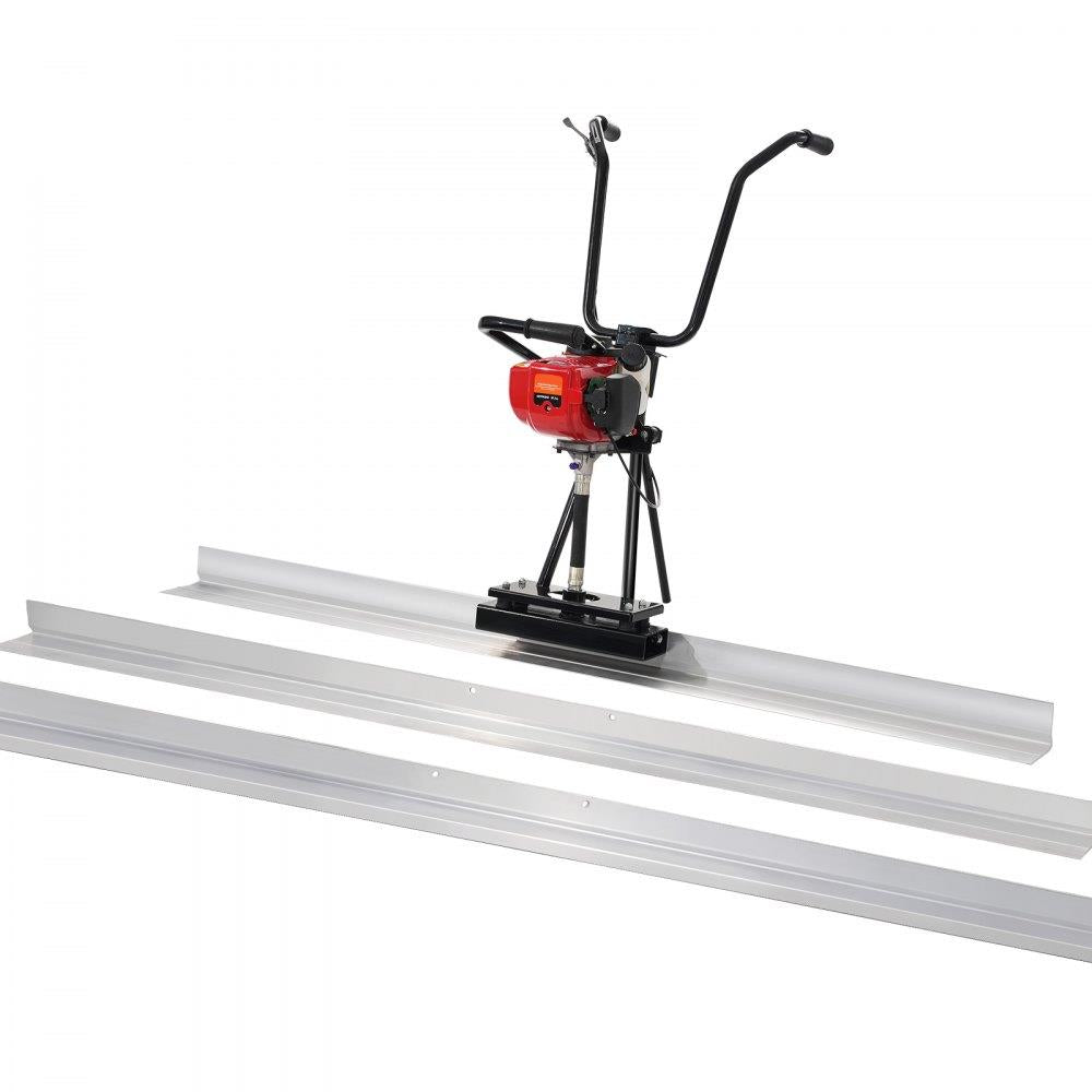 Gas Concrete Power Screed, 6ft/8ft/11ft Aluminum Board Straight Edge Bar Set, 4 Stroke Cement Finishing Vibrating Motor with Height Adjustable Handles, High Efficient Concrete Tools 6500RPM