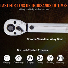 Torque Wrench, 0.6 cm Drive Click Torque Wrench 20-200in.lb/3-23n.m, Dual-Direction Adjustable Torque Wrench Set, Mechanical Dual Range Scales Torque Wrench Kit with Adapters Extension Rod