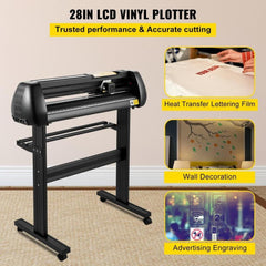 Vinyl Cutter Machine, 28-inch Cutting Plotter, Adjustable Speed and Force, DIY Cutting Machine Kit for Signs Banners Stickers with Floor Stand SignMaster Software Tools for Windows