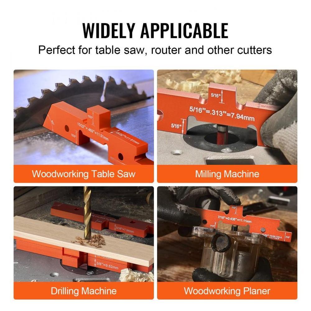 Router Table Setup Bars 14PCS Precision Aluminum Setup Blocks Height Gauge