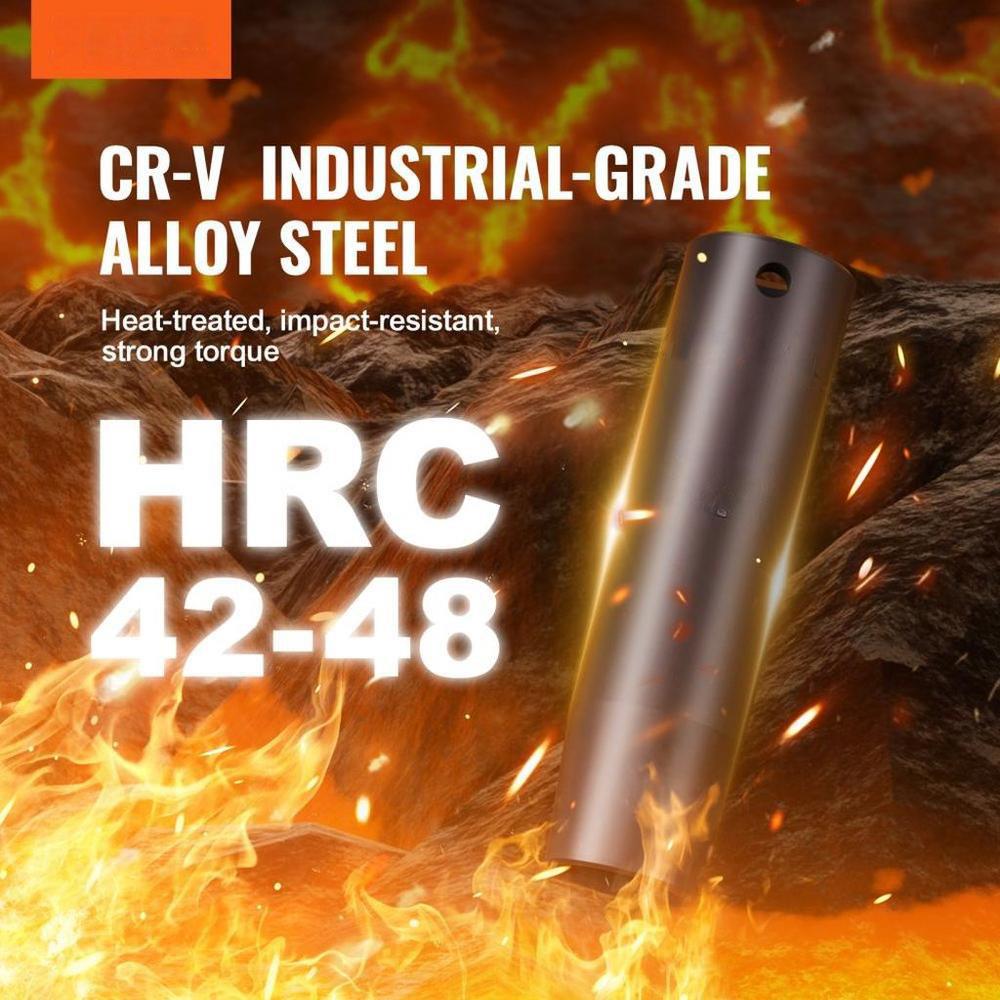 1/2" Drive Impact Socket Set, 65 Piece Socket Set SAE 3/8" to 1-1/4" and Metric 10-24mm, 6 Point Cr-V Alloy Steel for Auto Repair, Easy-to-Read Size Markings, Rugged Construction, Storage Case