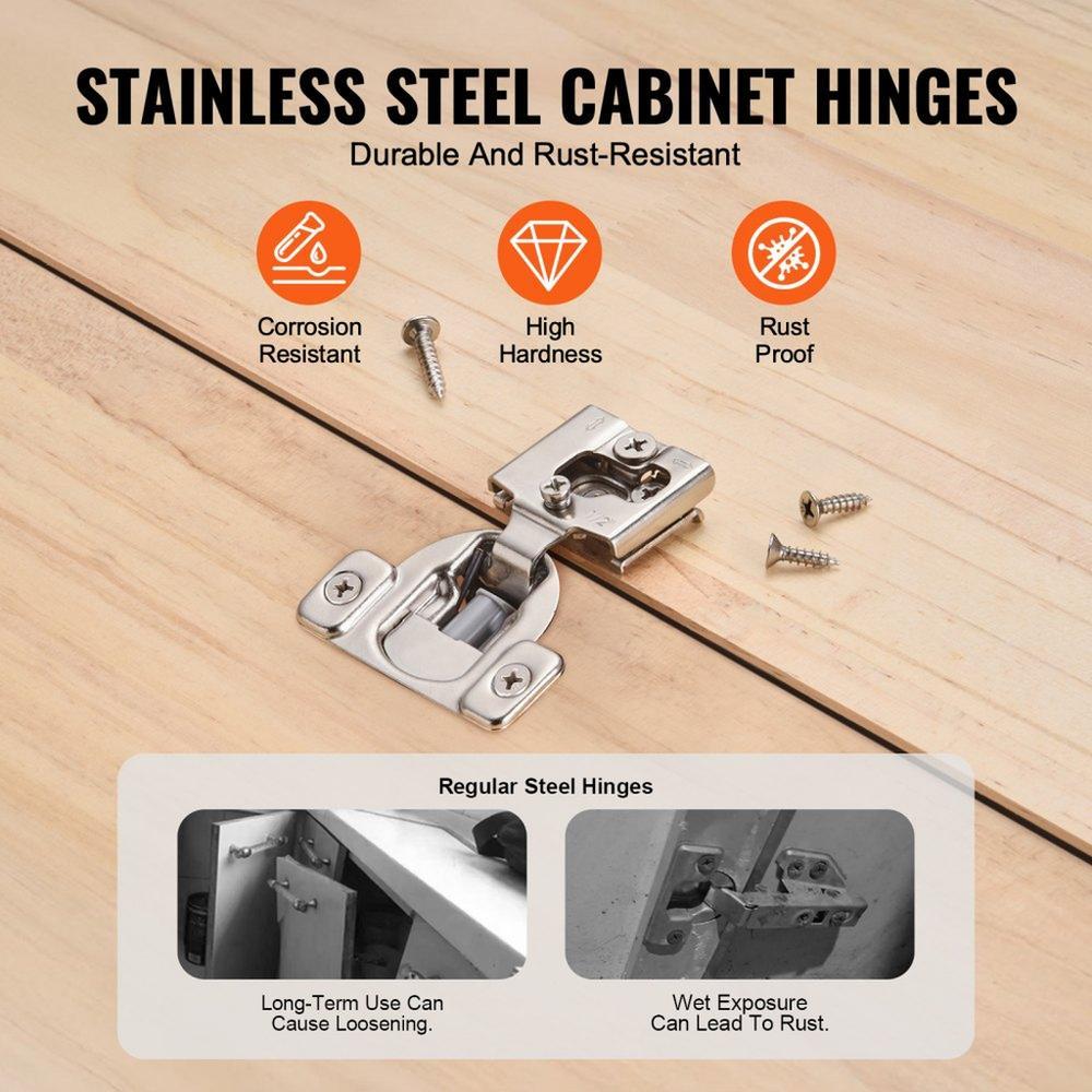 Cabinet Door Hinges 60 Packs Partial Overlay Soft Close for Framed Type