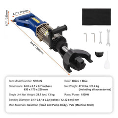 1500W Electric Hydraulic Rebar Benderup to 7/8 Inch #7 (12-22mm) Rebar