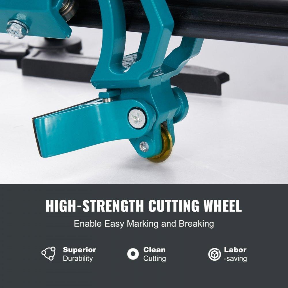 Manual Tile Cutter, 800mm, Porcelain Ceramic Tile Cutter with Tungsten Carbide Cutting Wheel, Infrared Positioning, Anti-Skid Feet, Durable Rails for professional installers or beginners