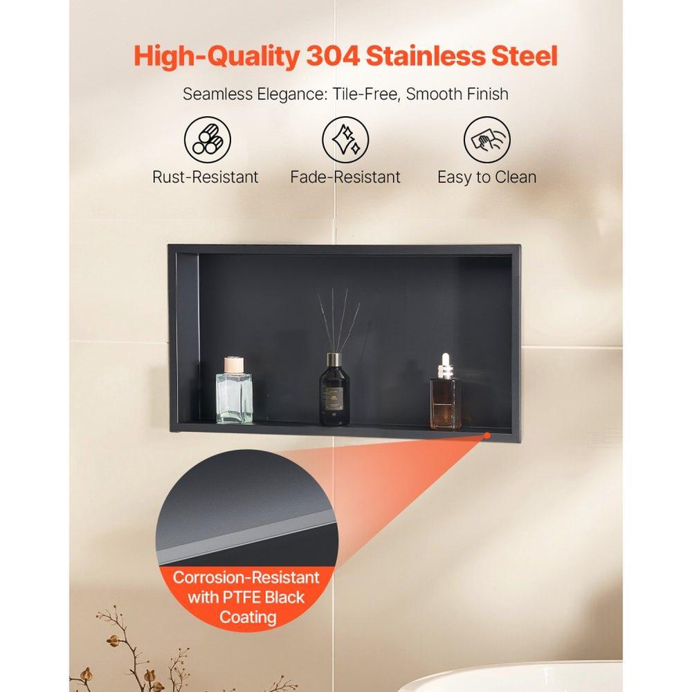 Shower Niche 33.0x63.5x10.2cm Recessed Wall Shelf Stainless Steel