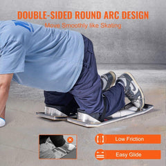 Concrete Knee Boards Slider Knee Boards 28” x 8” Kneeler Board Stainless Steel Kneedboards  Concrete Sliders Pair Moving Sliders w/ Concrete Knee Pads & Board Straps for Concrete Finishing