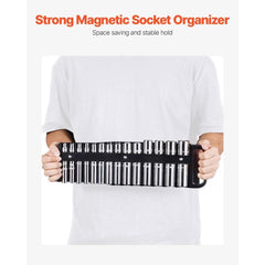 Portable Socket Organizer Set 3PCS 76-Clip Magnetic Socket Tray Metric/SAE