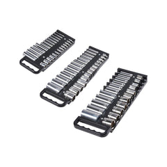 Portable Socket Organizer Set 3PCS 76-Clip Magnetic Socket Tray Metric/SAE