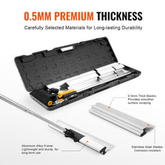 Drywall Skimming Blade Set, 7/10/14/16/24 in (17.8/25.4/35.6/40.6/61 cm)Skimming Blades + 34 - 81.6 in/86.4 - 207 cm Extension Handle Pole, Stainless Steel Knife Professional Skim Coat Tools, for Gyprock/WallBoard/Plasterboard