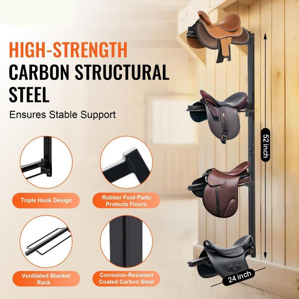 Wall Mount Saddle Rack Four Tiers Western &  English Horse Saddle Holder