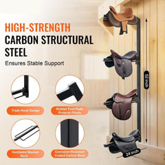 Wall Mount Saddle Rack Four Tiers Western &  English Horse Saddle Holder