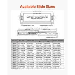 1 Pair 18-60 in Soft-Close Drawer Slides Ball Bearing Full Extension