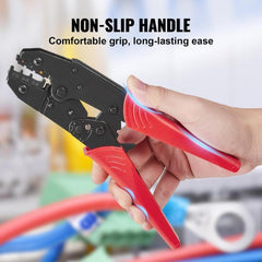 Crimping Tool, AWG22-10 Heat Shrink/Nylon/Insulated Terminal Crimper, Labor-Saving Ratcheting Wire Crimp Pliers with a Pair Of Gloves, a Wire Stripping Pliers, and 210pcs Heat Shrink Tubes