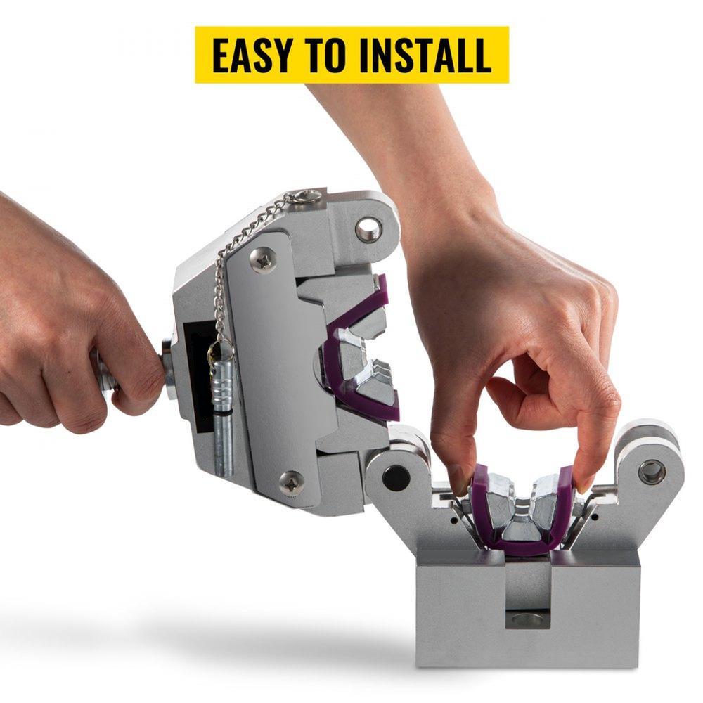 71550 Portable Manual Hydraulic Pipe Press Hose Crimping Tool and Repaire Crimper Tools Manually Operated A/C Hose Crimper Tool Kit Durable with 4 Dies for Car Air Conditioner