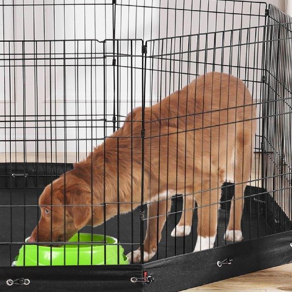 Dog Playpen 8 Panels Foldable Metal Dog Exercise Pen with Bottom Pad 30"H