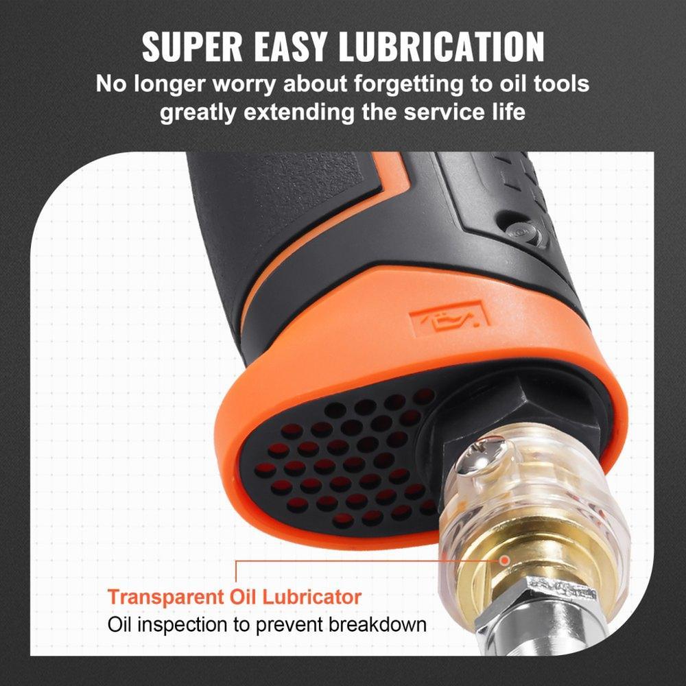 1.27 cm Air Impact Wrench, High Torque Up to 1898.15 N·m, Lightweight 2.1 kg Design Pneumatic Impact Gun with 11-PCS 1.27 cm Drive CR-V Steel Impact Socket Set & Carrying Case