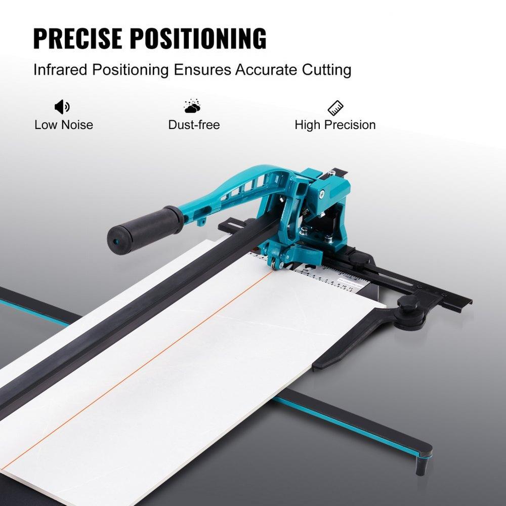 Manual Tile Cutter, 800mm, Porcelain Ceramic Tile Cutter with Tungsten Carbide Cutting Wheel, Infrared Positioning, Anti-Skid Feet, Durable Rails for professional installers or beginners
