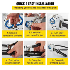 71500 Automotive A/C Hand held Hydraulic Hose Crimper Crimping Tool Kits for Repair Air Conditioner/Car Pipes