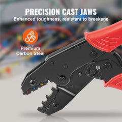 Crimping Tool, AWG22-10 Heat Shrink/Nylon/Insulated Terminal Crimper, Labor-Saving Ratcheting Wire Crimp Pliers with a Pair Of Gloves, a Wire Stripping Pliers, and 210pcs Heat Shrink Tubes