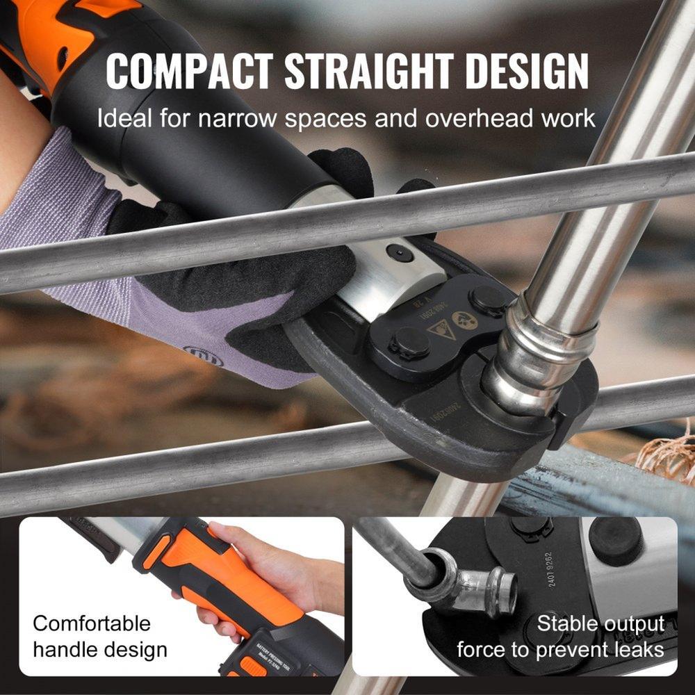 Pro Press Tool Pipe Crimping Kit Press Tool Battery Kit V15 V22 V28