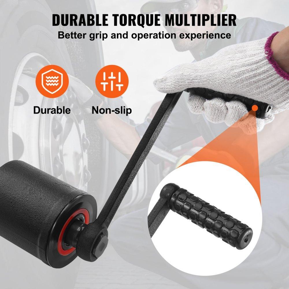 Torque Multiplier, Heavy Duty Torque Multiplier Wrench Set, 1 Inch Drive Lug Nut Wrench Torque Multiplier, 1:64 6800N.m Lug Nut Remover, with 4 Sockets and Storage Case for Truck Trailer RV