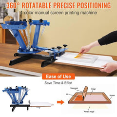 4 Color 1 Station Silk Screening Screenprint Press Screen Printing Machine