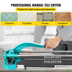 31 Inch/800mm Tile Cutter Double Rails & Brackets Manual Tile Cutter 3/5 in Cap w/Precise Laser Manual Tile Cutter Tools for Precision Cutting