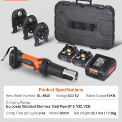Pro Press Tool Pipe Crimping Kit Press Tool Battery Kit V15 V22 V28