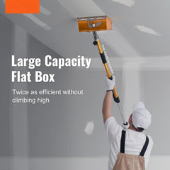 Drywall Flat Box, 10-Inch Wide Quick Clean, Aluminum Finishing Mud Box for Plasterboard, Wallboard, Sheetrock, Bonus Mudguard, Extra 2 Stainless Steel Blades (10/12-Inch)