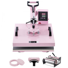 Heat Press Machine 38x38 cm 5 in 1 with 850.5 g Tumbler Press T-Shirts Pink
