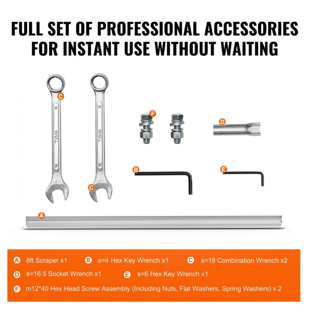 Gas Concrete Power Screed, with 2445mm Aluminum Board Straight Edge Bar Set, 4 Stroke Cement Finishing Vibrating Motor with Height Adjustable Handles, High Efficient Concrete Tools 6500RPM
