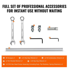 Gas Concrete Power Screed, with 2445mm Aluminum Board Straight Edge Bar Set, 4 Stroke Cement Finishing Vibrating Motor with Height Adjustable Handles, High Efficient Concrete Tools 6500RPM