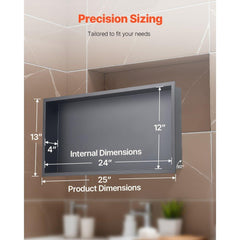 Shower Niche 33.0x63.5x10.2cm Recessed Wall Shelf Stainless Steel