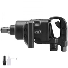 2.5 cm Air Impact Wrench, Up to 3698.45 N·m Reverse Torque Output 2.5 cm Pneumatic Impact Gun Lightweight w/ 2 Handles for Heavy Duty Repairs and Maintenance