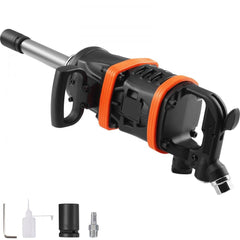 2.5 cm Air Impact Wrench, Up to 7016.37 N·m Beast Reverse Torque Output Pneumatic Impact Gun w/ 20cm Extended Anvil for Repairs and Maintenance of Heavy Duty Machinery / Semi-Truck / Bus