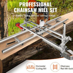 Chainsaw Mill and Rail Mill Guide System, Portable Sawmill 36 cm-91 cm Guide Bar, 2.74 m Aluminum Saw Milling Rail Guide with Chainsaw Planking Mill for Woodworkers and Carpenters