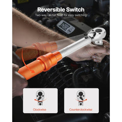 Click Torque Wrench Set 1/4Inch Drive 20-240 lbf-in/2.3-27.1N.m Orange