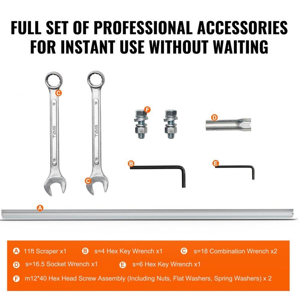 Gas Concrete Power Screed, with 3370mm Aluminum  Board Straight Edge Bar Set, 4 Stroke Cement Finishing Vibrating Motor with Height Adjustable Handles, High Efficient Concrete Tools 6500RPM