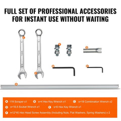 Gas Concrete Power Screed, with 3370mm Aluminum  Board Straight Edge Bar Set, 4 Stroke Cement Finishing Vibrating Motor with Height Adjustable Handles, High Efficient Concrete Tools 6500RPM