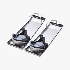 Concrete Knee Boards Stainless Steel, 28'' x 8'' Concrete Sliders, 2 Pairs Concrete Knee Pads Moving Sliders, with Knee Pads & Board Straps for Cement and Concrete Finishing