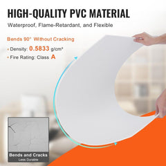 Ceiling Tiles 10-Pack 24 x 24 in PVC Foam Fire-Rated Smooth White