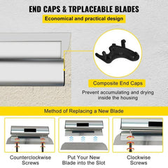 Drywall Skimming Blade Putty Knife Combo 25.4/40.6/61 cm Finishing Trowel Tool