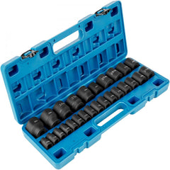 Impact Socket Set 1/2 Inches 26 Piece Impact Sockets, Shallow Socket, 6-Point Sockets, Rugged Construction, CR-V, 1/2 Inches Drive Socket Set Impact Metric 10mm - 36mm, with a Storage Cage