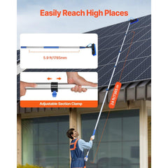 Water Fed Pole Kit 7.3m Solar Panel Cleaning Pole with Extendable Handle
