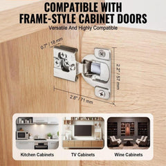 Cabinet Door Hinges 50 Packs Partial Overlay Soft Close for Framed Type