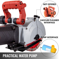 Wall Chaser 34 mm Cutting Depth Wall Groove Cutting Machine 42 mm Cutting Width Wall Slotting Machine 4800W Wall Cutting Machine With 5 Saw Blades 125 mm Diameter 6200r/Min with Infrared Ray
