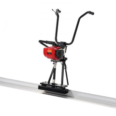 Gas Concrete Power Screed, with 2445mm Aluminum Board Straight Edge Bar Set, 4 Stroke Cement Finishing Vibrating Motor with Height Adjustable Handles, High Efficient Concrete Tools 6500RPM