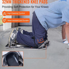 Concrete Knee Boards Stainless Steel, 28'' x 8'' Concrete Sliders, 2 Pairs Concrete Knee Pads Moving Sliders, with Knee Pads & Board Straps for Cement and Concrete Finishing