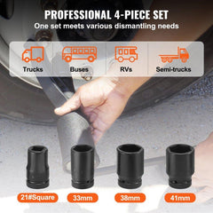 Torque Multiplier, Heavy Duty Torque Multiplier Wrench Set, 1 Inch Drive Lug Nut Wrench Torque Multiplier, 1:64 6800N.m Lug Nut Remover, with 4 Sockets and Storage Case for Truck Trailer RV